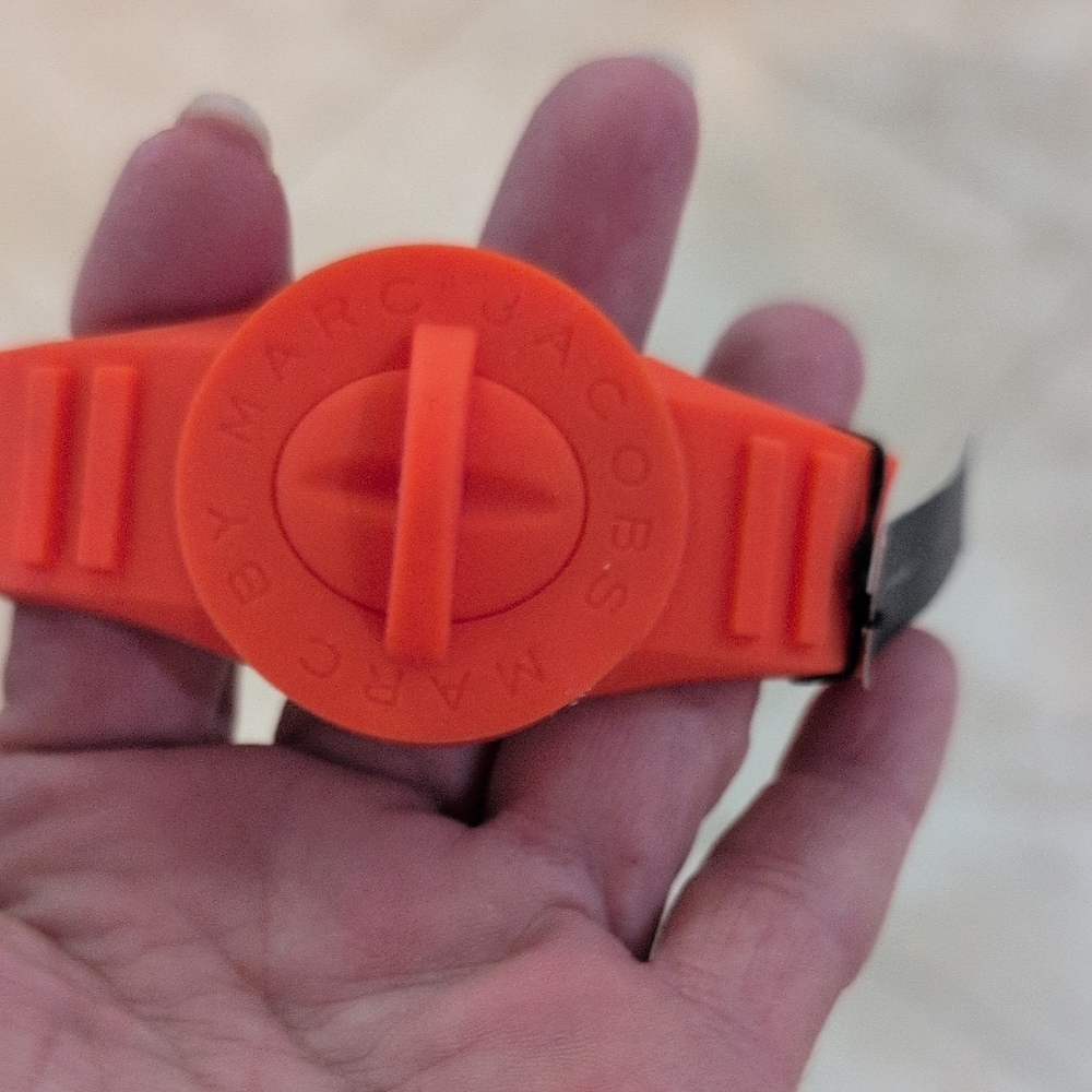 Marc Jacobs Vibrant Orange Tech Wristband Unisex
